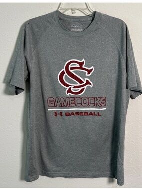 South Carolina Gamecocks Baseball Under Armour Gray Loose Fit Men’s T-Shirt Med
